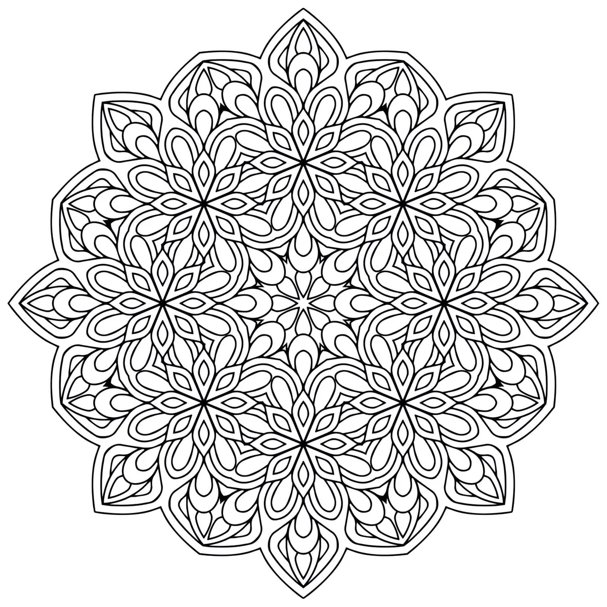Zen Antistress Mandala coloring page to print