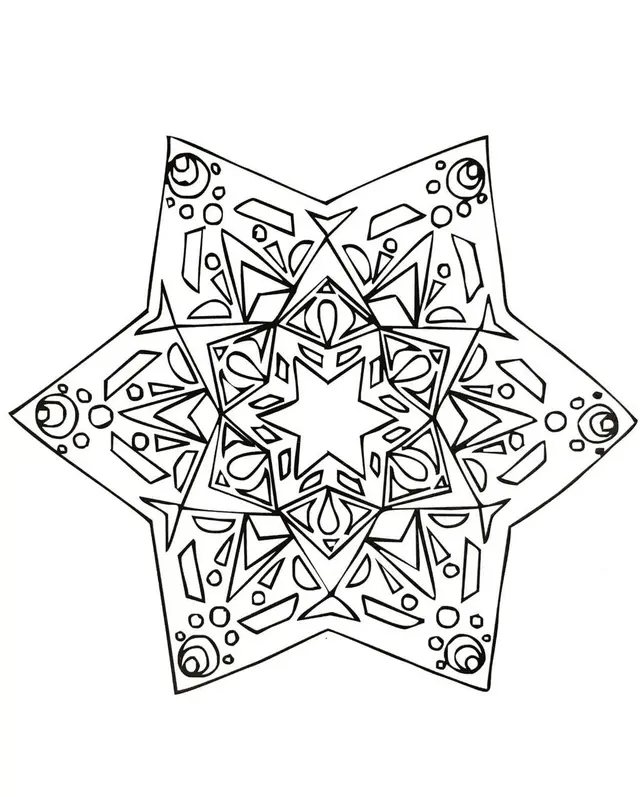 Coloriage Mandala floral avec motifs symétriques - Mandala à imprimer