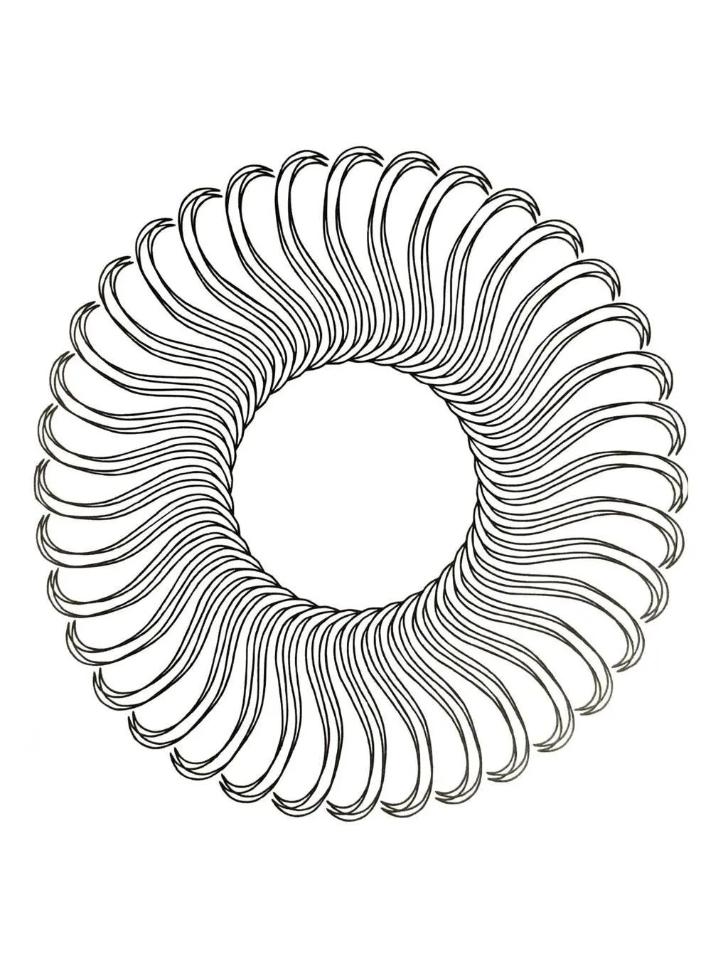 Ornamental Mandala with Delicate Spirals coloring page to print