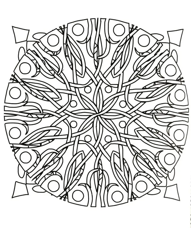Coloriage Mandala fleuri aux formes concentriques - Mandala à imprimer