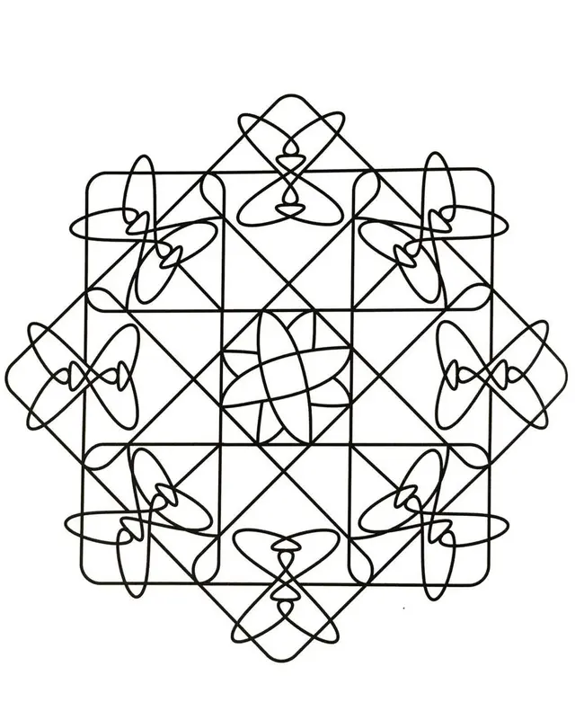 Coloriage Mandala ornemental aux spirales entrelacées - Mandala à imprimer