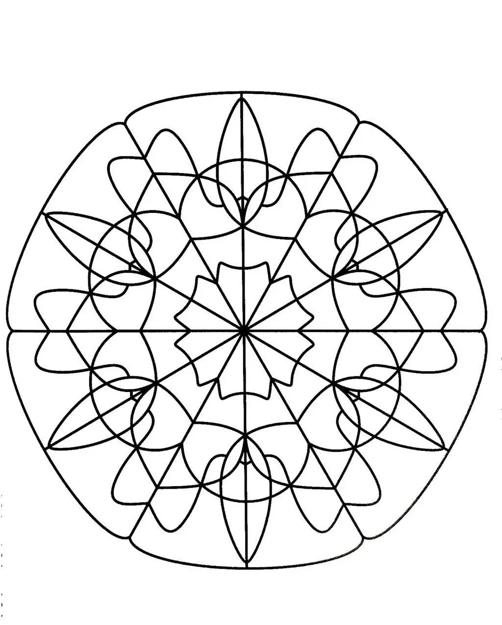 Floral Mandala with Circular Ornaments coloring page to print