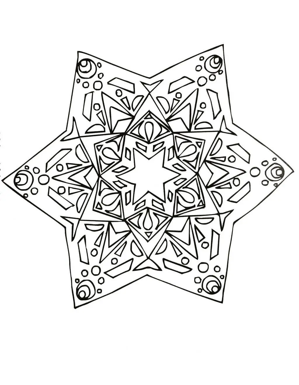 Zen Mandala with Concentric Shapes coloring page to print