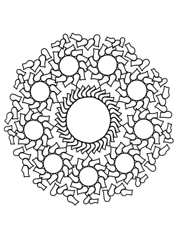 Coloriage Mandala ornemental avec spirales complexes - Mandala à imprimer