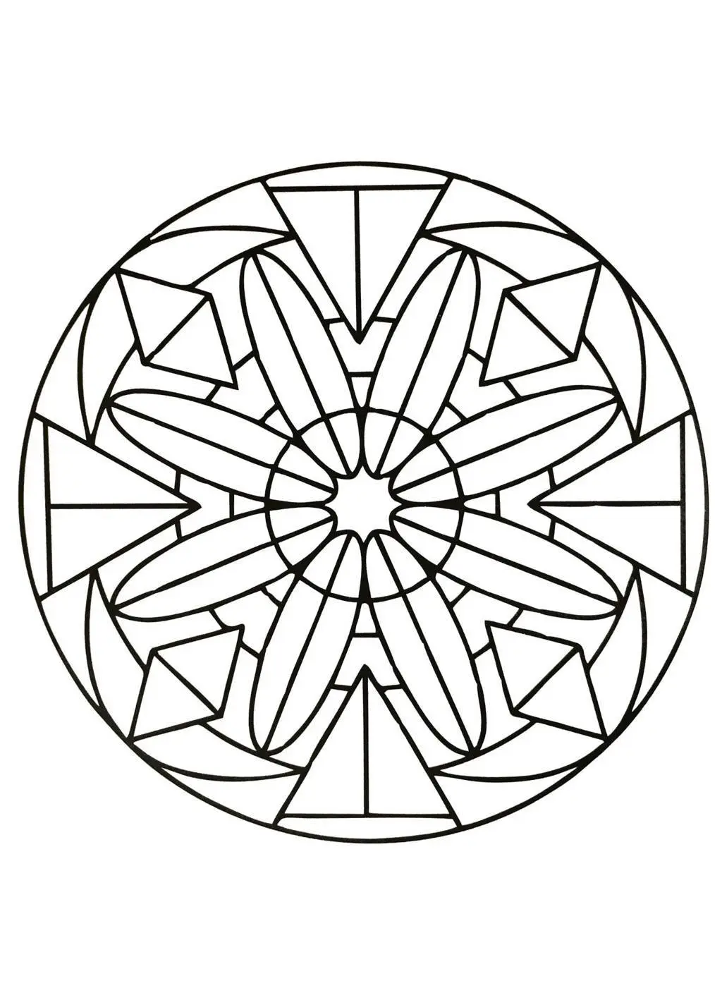 Symmetric Floral Mandala coloring page to print