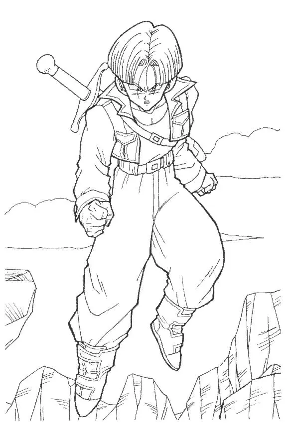 Manga Character with Big Expressive Eyes coloring page to print