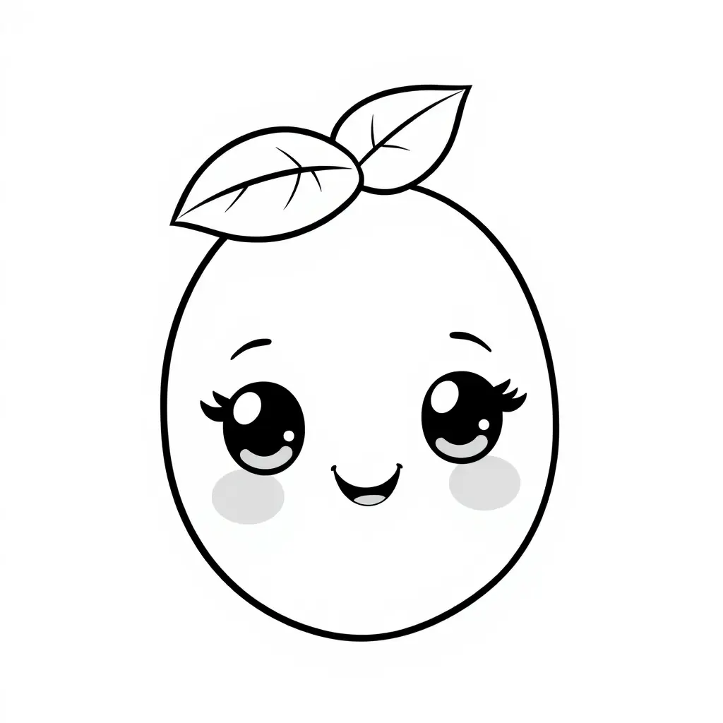 Coloriage Mango 1 Fruit Kawaii - Kawaii fruits à imprimer