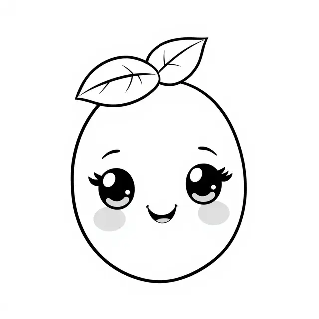 Kawaii Mango coloring page to print