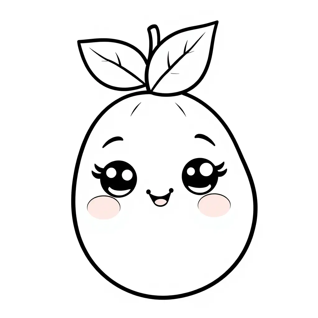 Coloriage Mango 2 Fruit Kawaii - Kawaii fruits à imprimer