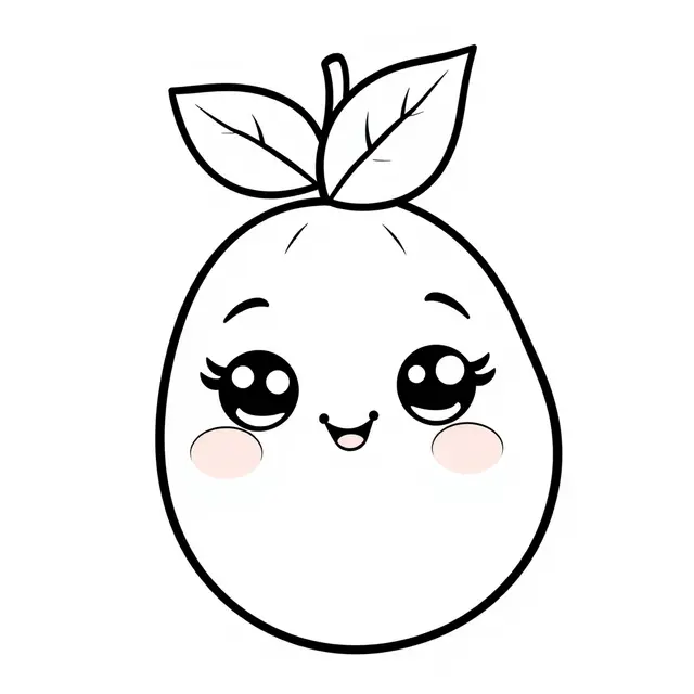 Kawaii Mango 2 coloring page to print