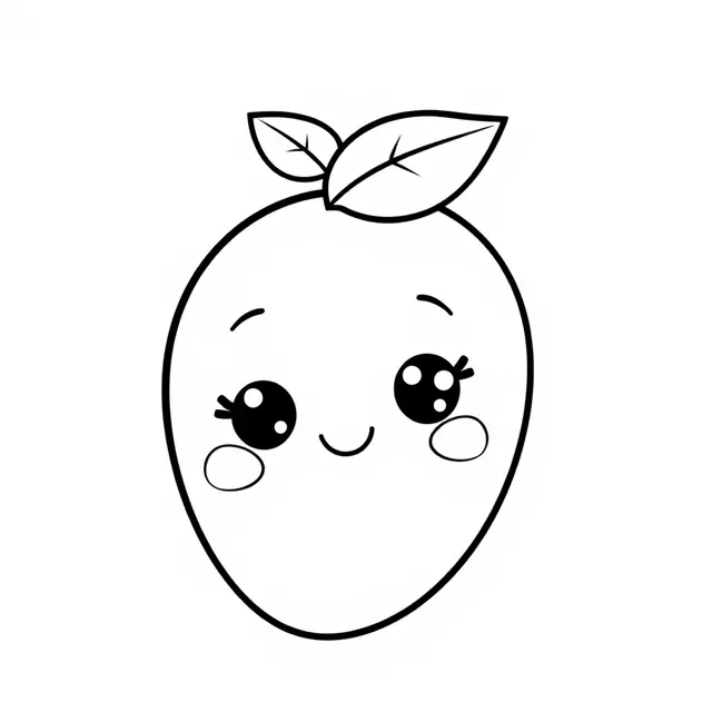 Kawaii Mango No. 3 coloring page to print