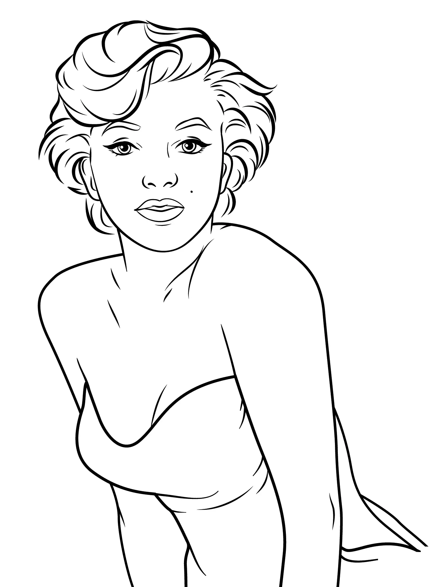 Coloriage Marilyn Monroe icône du cinéma américain - Célébrité à imprimer