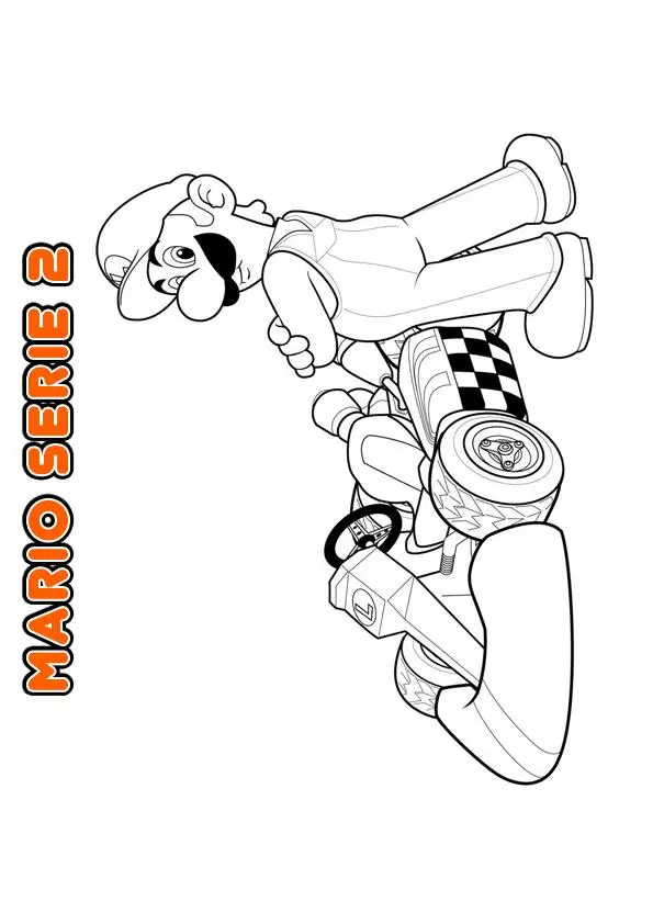 Disegno di Mario in azione nel Regno dei Funghi da stampare