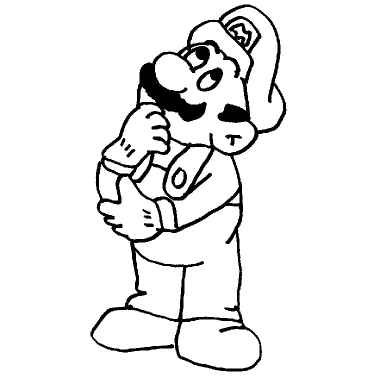 Disegno di Mario con il pennello da stampare