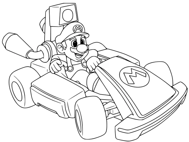 Kleurplaat Mario Kart Deluxe Racewagen Kleurplaten om te printen