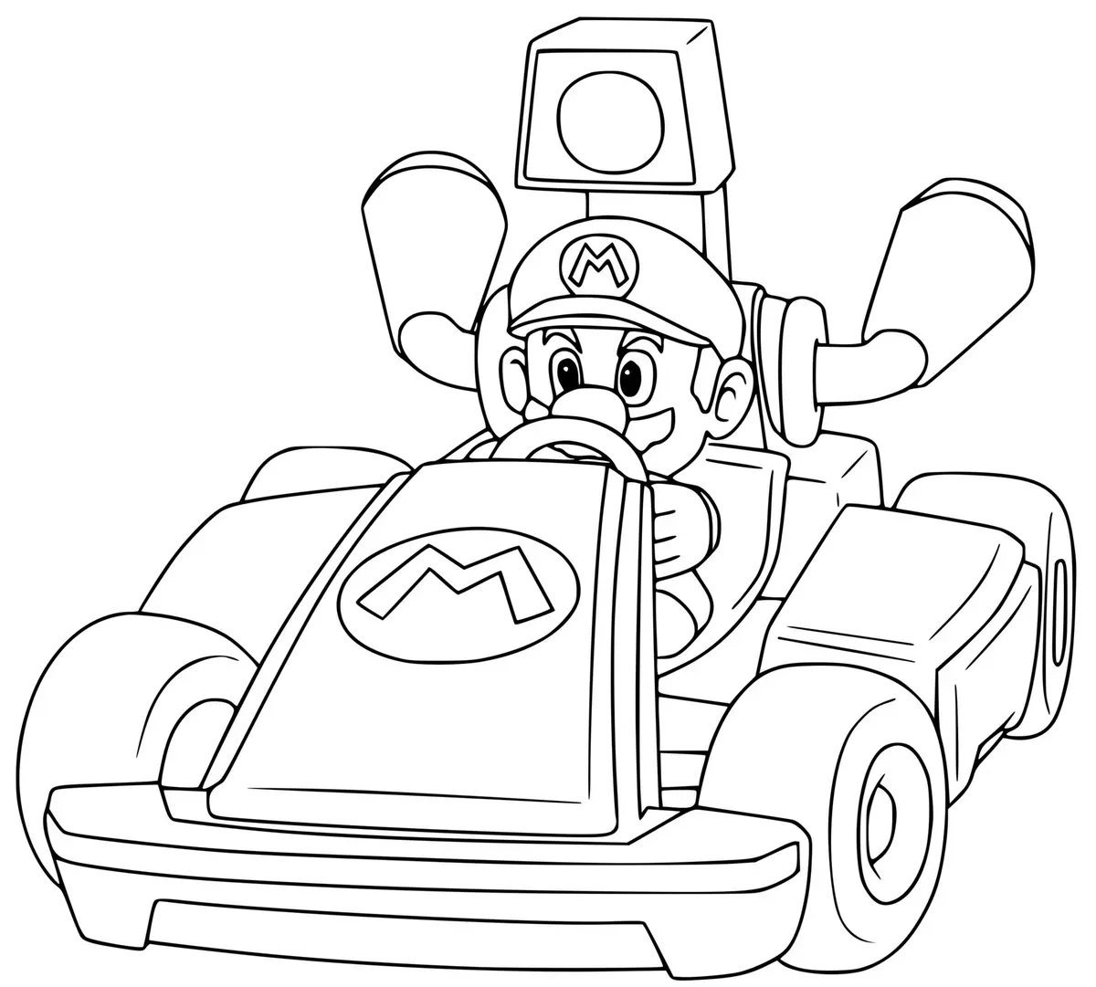 Disegno di Mario Kart: Mario conquista il primo posto da stampare
