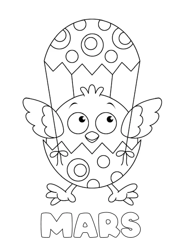 Coloriage Mars Maternelle Oiseau Œuf - Mars à imprimer