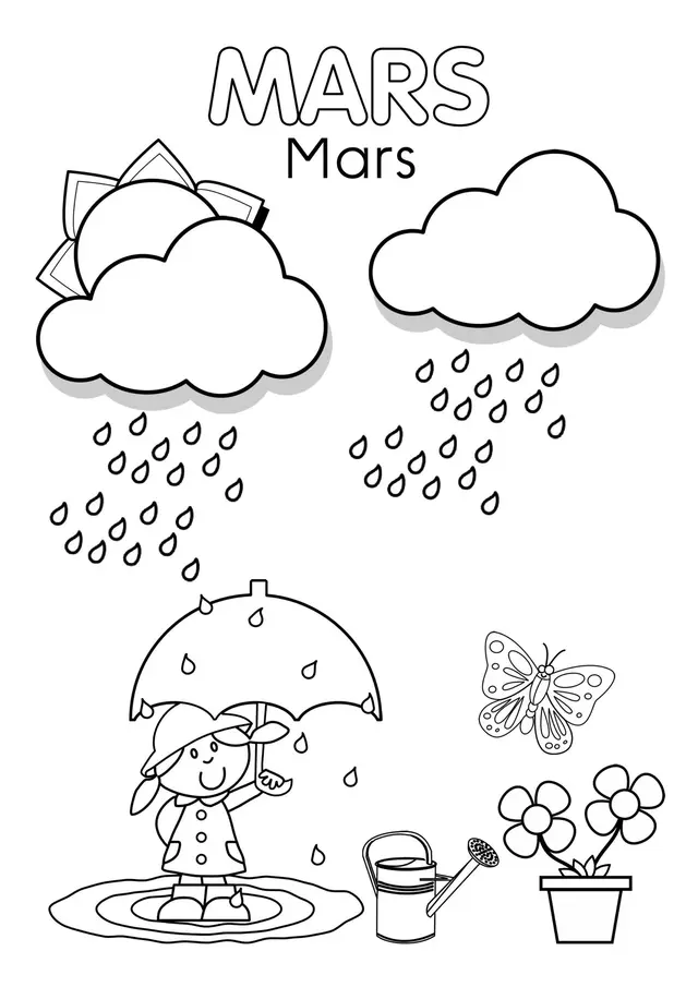 Coloriage Mars Maternelle - Mars à imprimer
