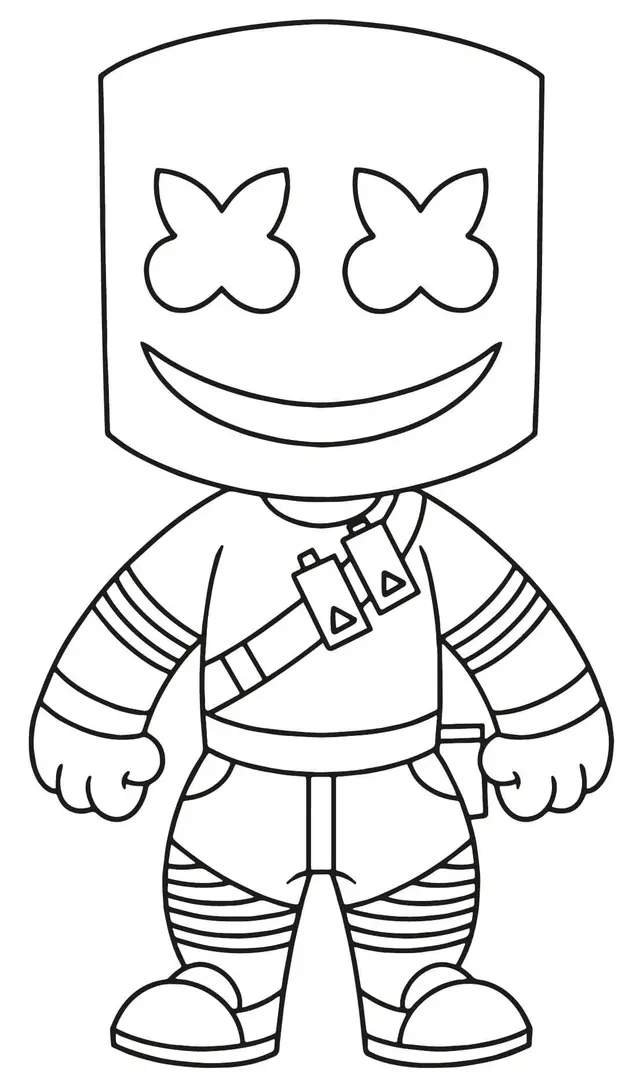 Coloriage Marshmello - Fortnite à imprimer