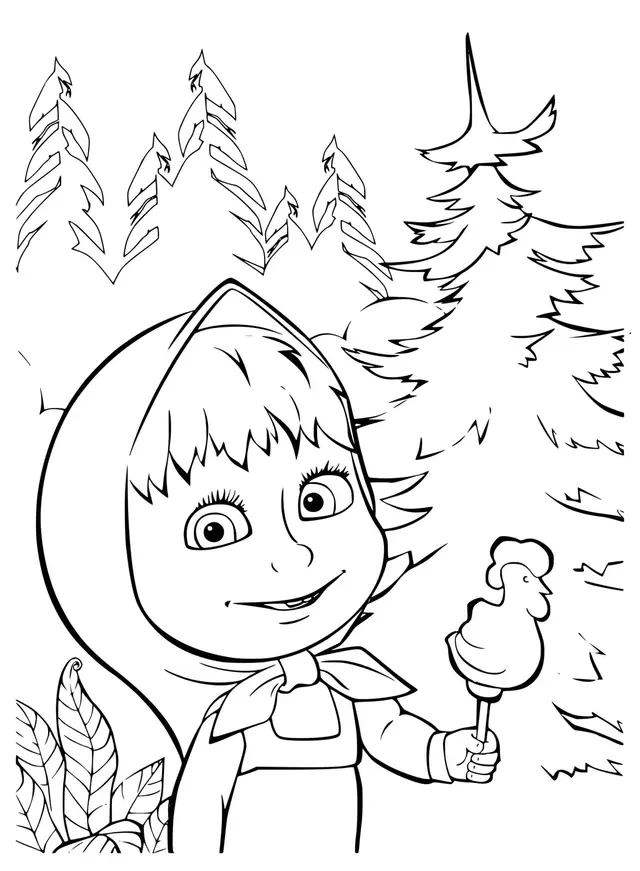 Coloriage Masha Veut Faire Une Betise - Masha et michka à imprimer