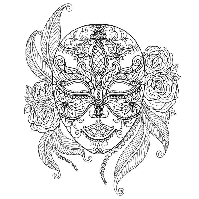 Coloriage Masque Carnaval Mandala - Carnaval à imprimer