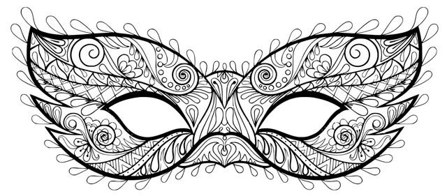 Coloriage Masque Carnaval Mystere - Carnaval à imprimer