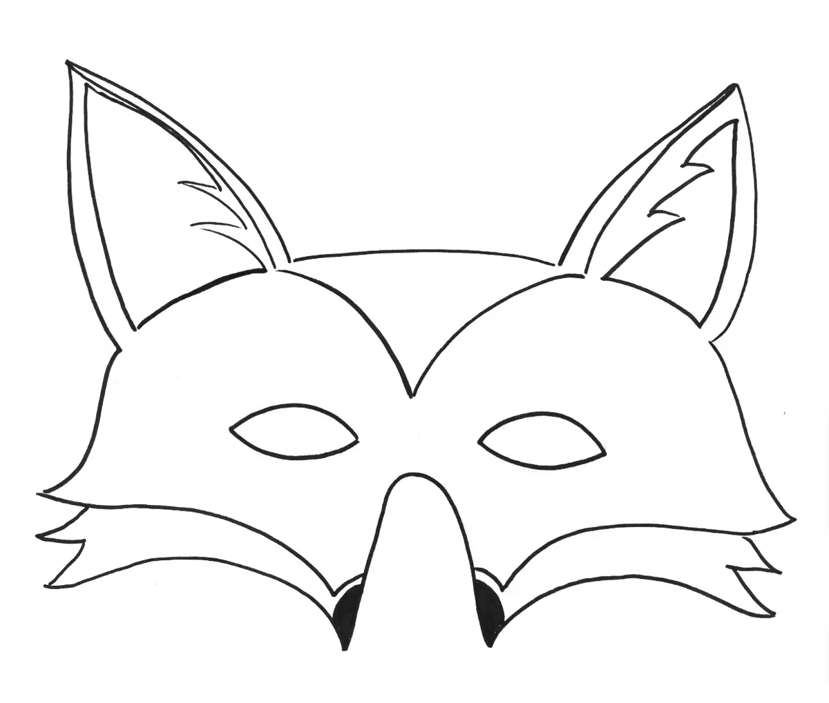 Dibujo de Máscara de Zorro para colorear