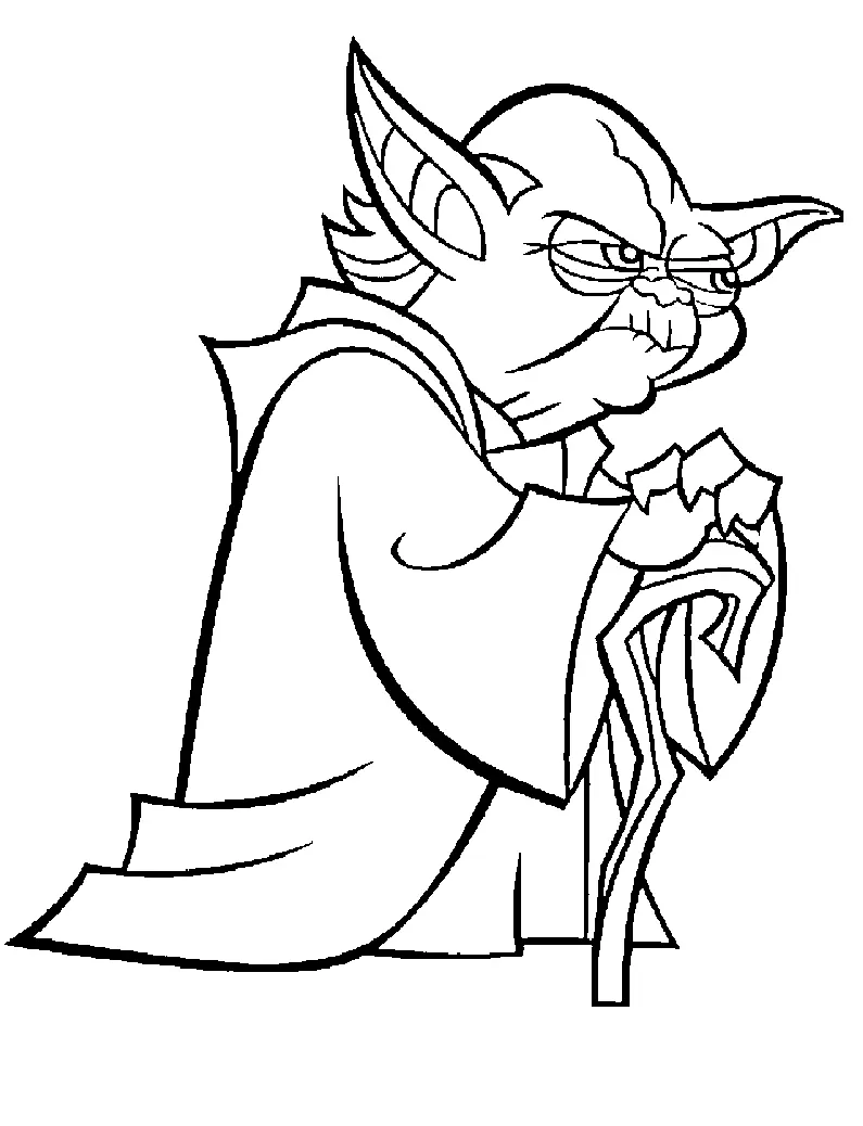 Coloriage Master Yoda Clonewars Jedi - Star wars à imprimer