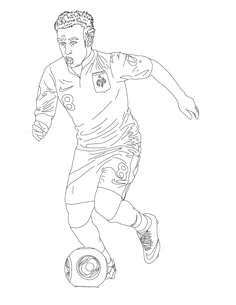 Coloriage Matthieu Valbuena Joueur De Foot France - Foot à imprimer