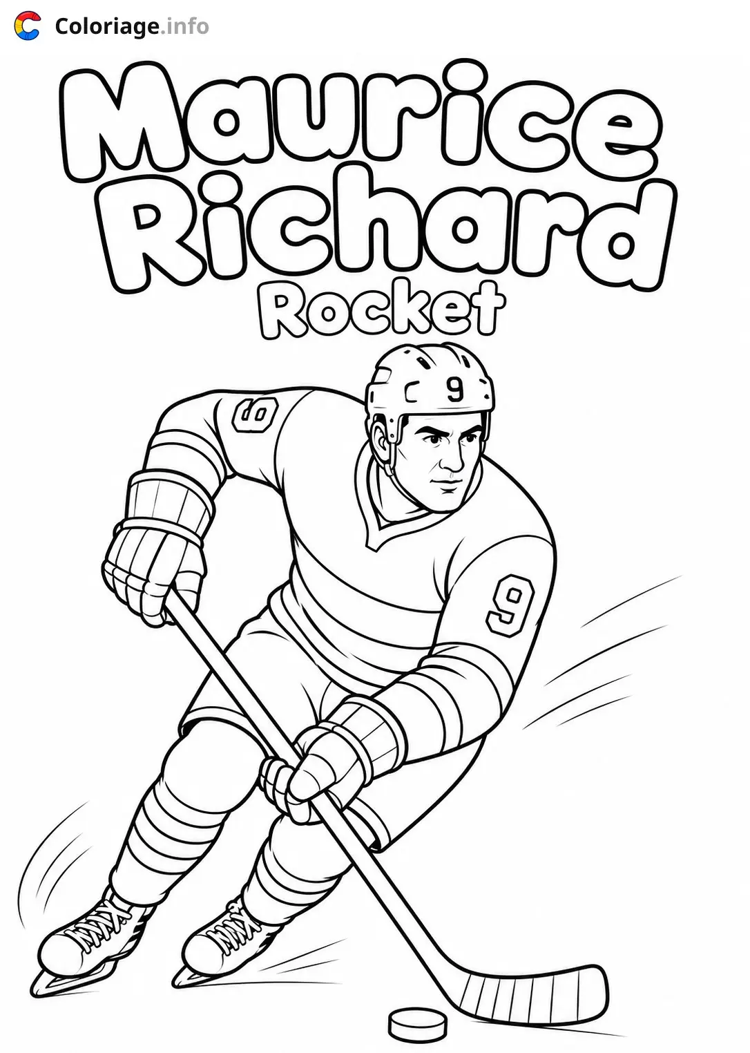 Dibujo de Maurice Richard el Rocket para colorear