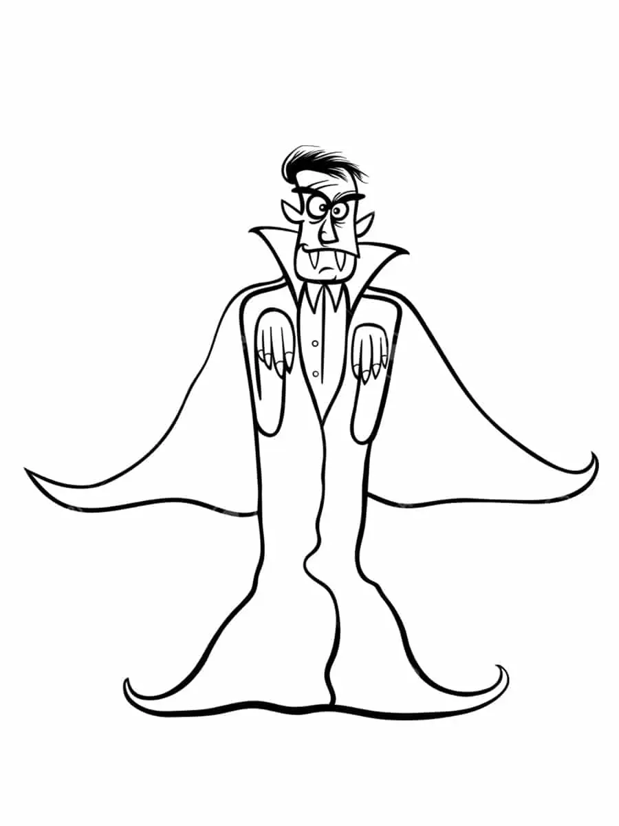Coloriage Méchant Vampire Prêt A Sauter - Vampire à imprimer