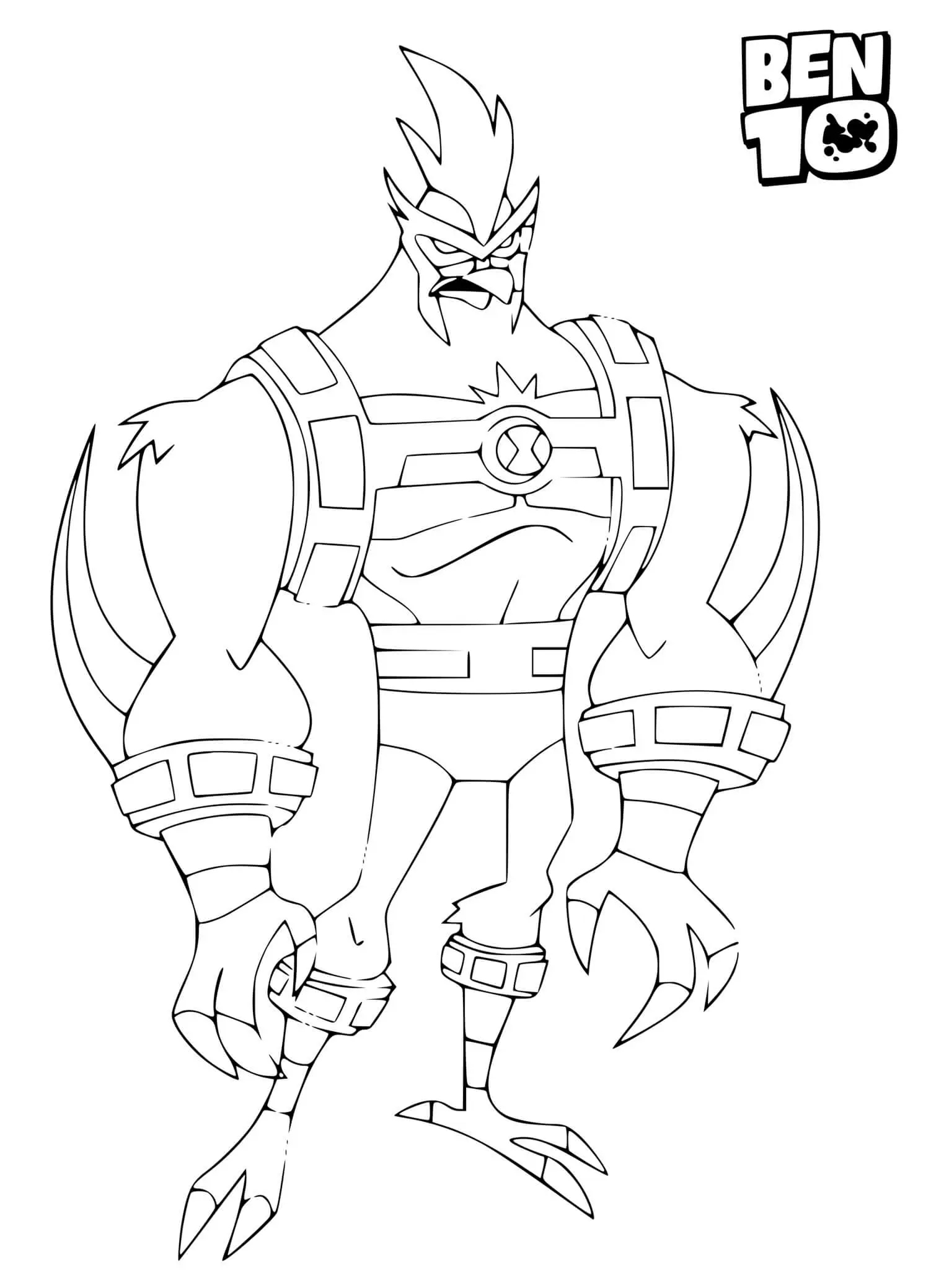 Coloriage Méchant Coq - Ben 10 à imprimer