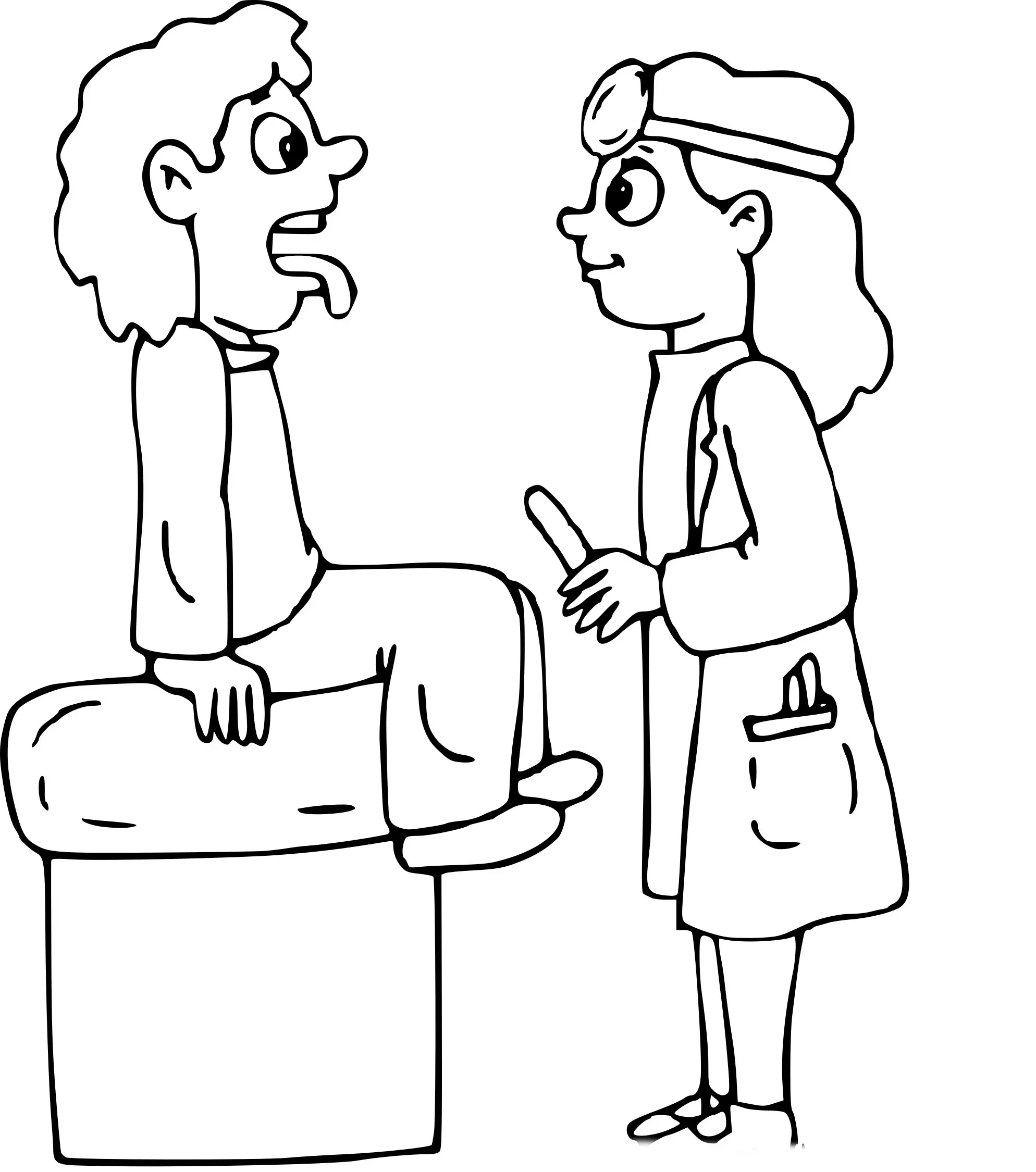 Coloriage Médecin Analyse La Bouche Dun Patient - Docteur médecin à imprimer
