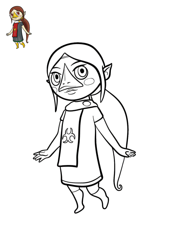Coloriage Medli La Légende De Zelda Membre De Rito - Zelda à imprimer