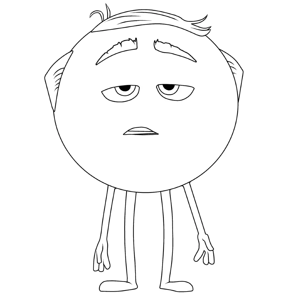 Mel Meh and Emoji in The Emoji Movie's Secret World coloring page to print