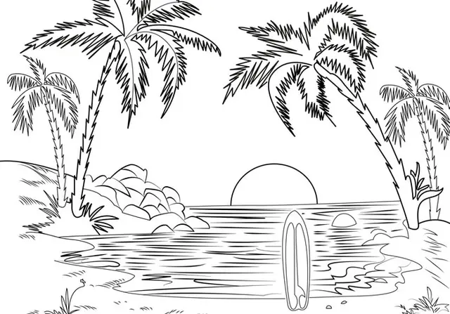 Coloriage Mer De Plage - Mer à imprimer