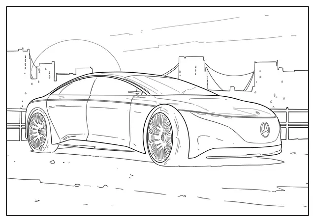 Coloriage Mercedes Benz Automobile - Voiture à imprimer