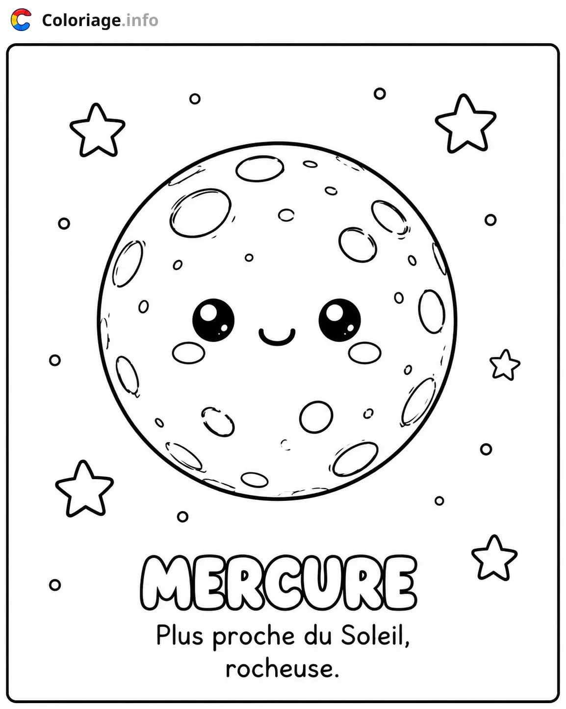Mercury the Smiling Planet coloring page – Planète – to print