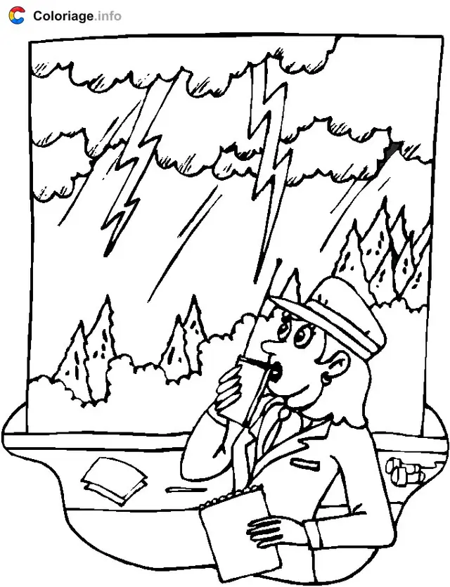 Coloriage Météorologue - Métiers & Vie quotidienne à imprimer