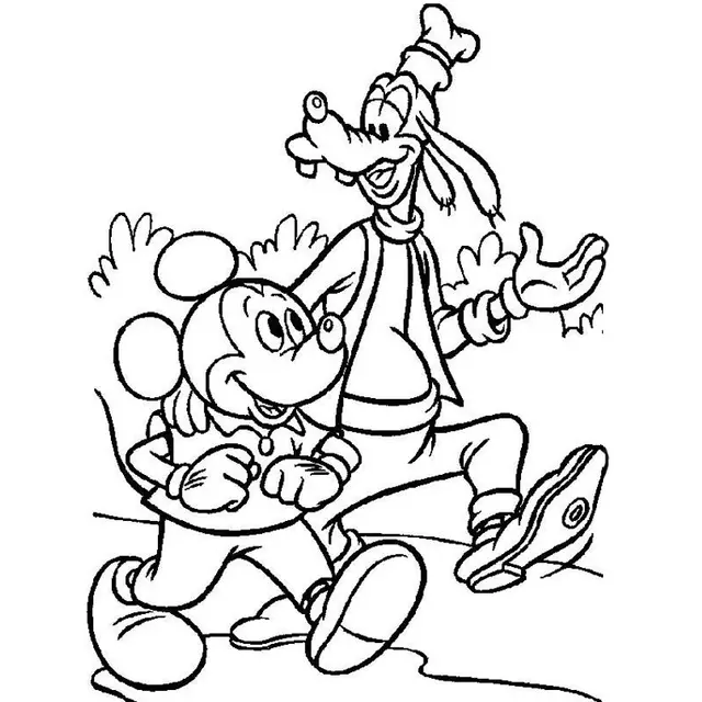 Coloriage Mickey Et Dingo - Mickey à imprimer