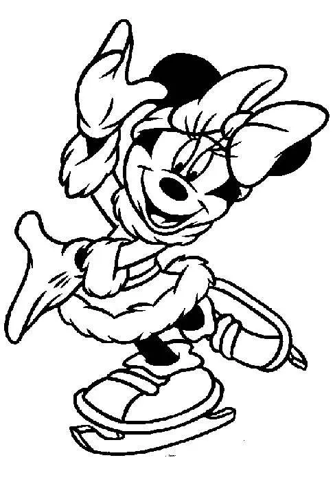 Ausmalbild Micky Maus im festlichen Weihnachtsmann-Kostüm zum Ausdrucken