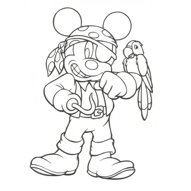 Coloriage Mickey Pirate - Mickey à imprimer