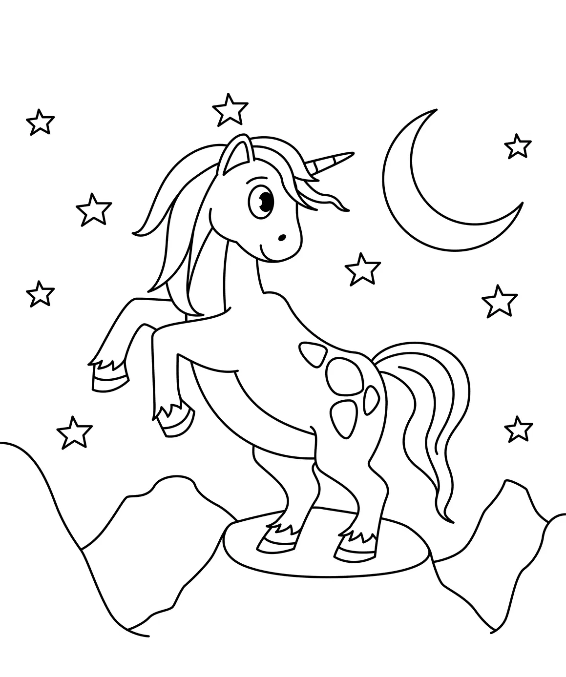 Coloriage Midnight Licorne - Licorne à imprimer