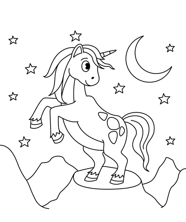 Coloriage Midnight Licorne - Licorne à imprimer