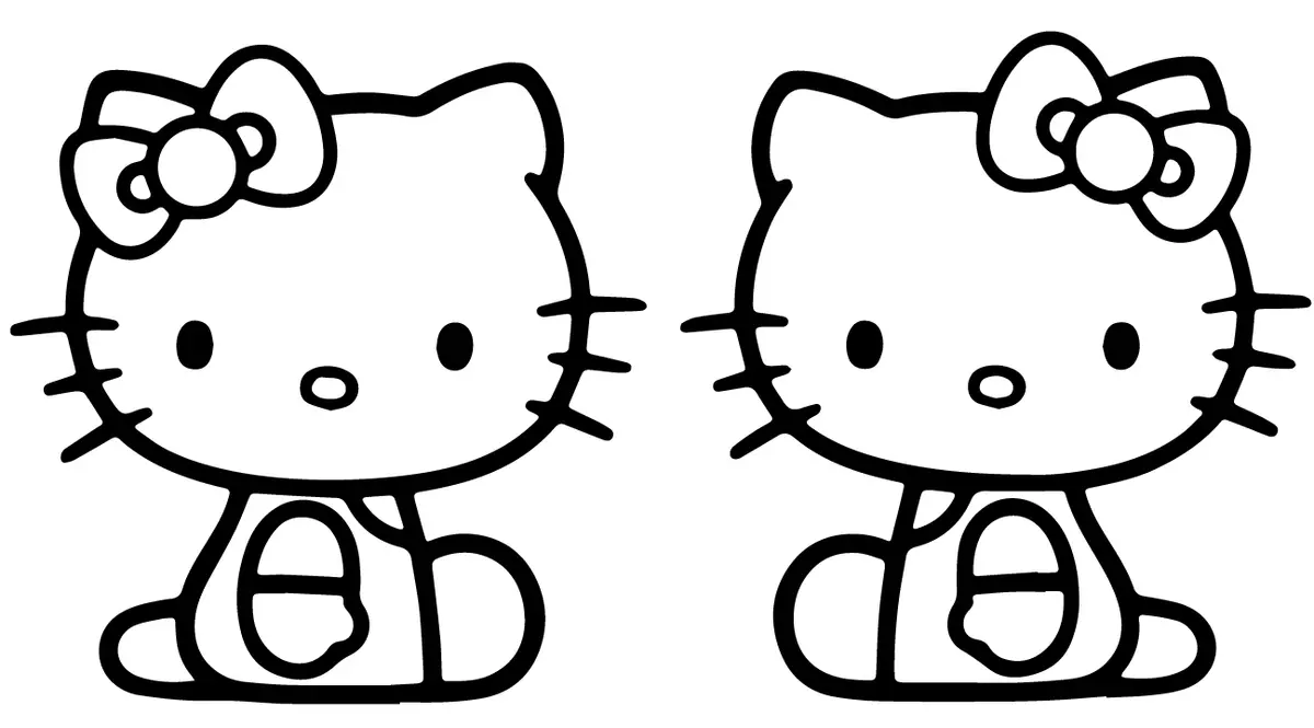Coloriage Mimmy And Kitty - Hello kitty à imprimer