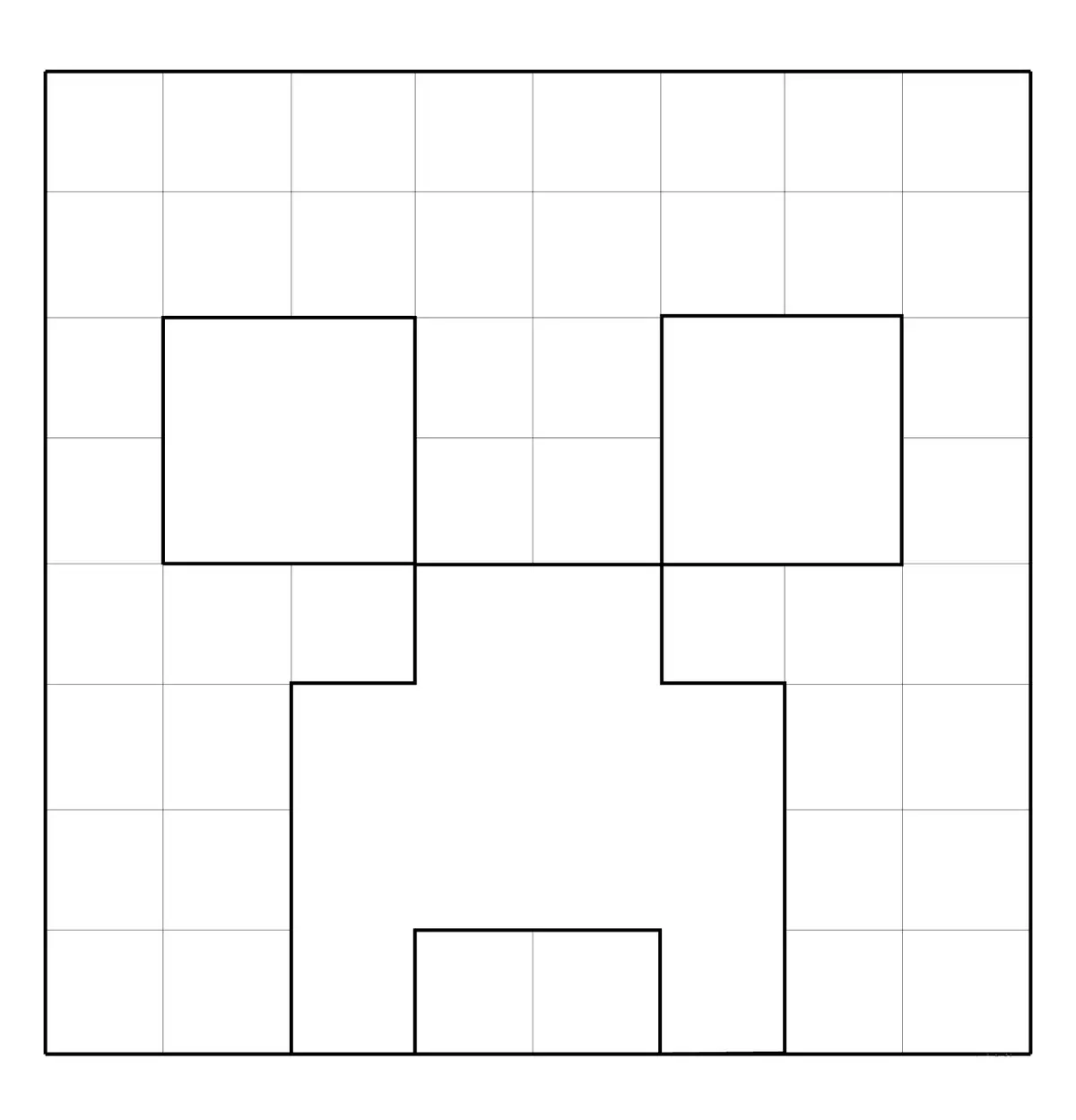 Disegno di Minecraft Creeper – Faccia da Colorare da stampare