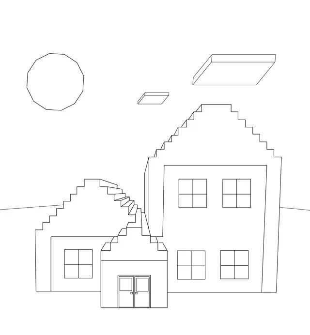 Coloriage Minecraft Maison - Minecraft à imprimer