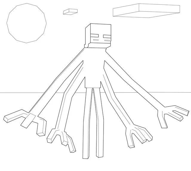 Coloriage Minecraft Muntant Enderman - Minecraft à imprimer