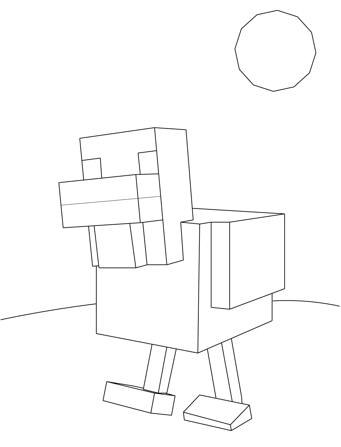 Coloriage Minecraft Poule - Poule à imprimer