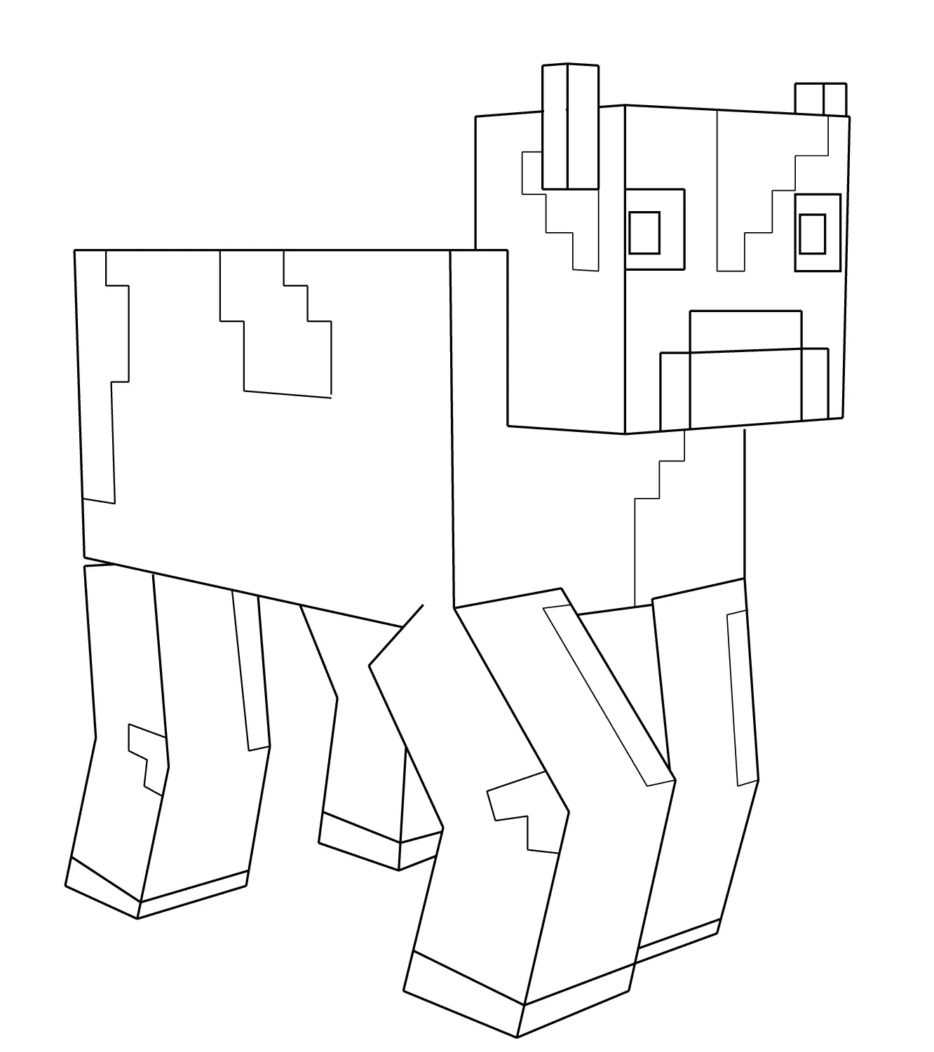 Coloriage Minecraft Vache - Minecraft à imprimer